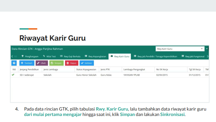 Perbaikan Data Riwayat Karir Guru 003