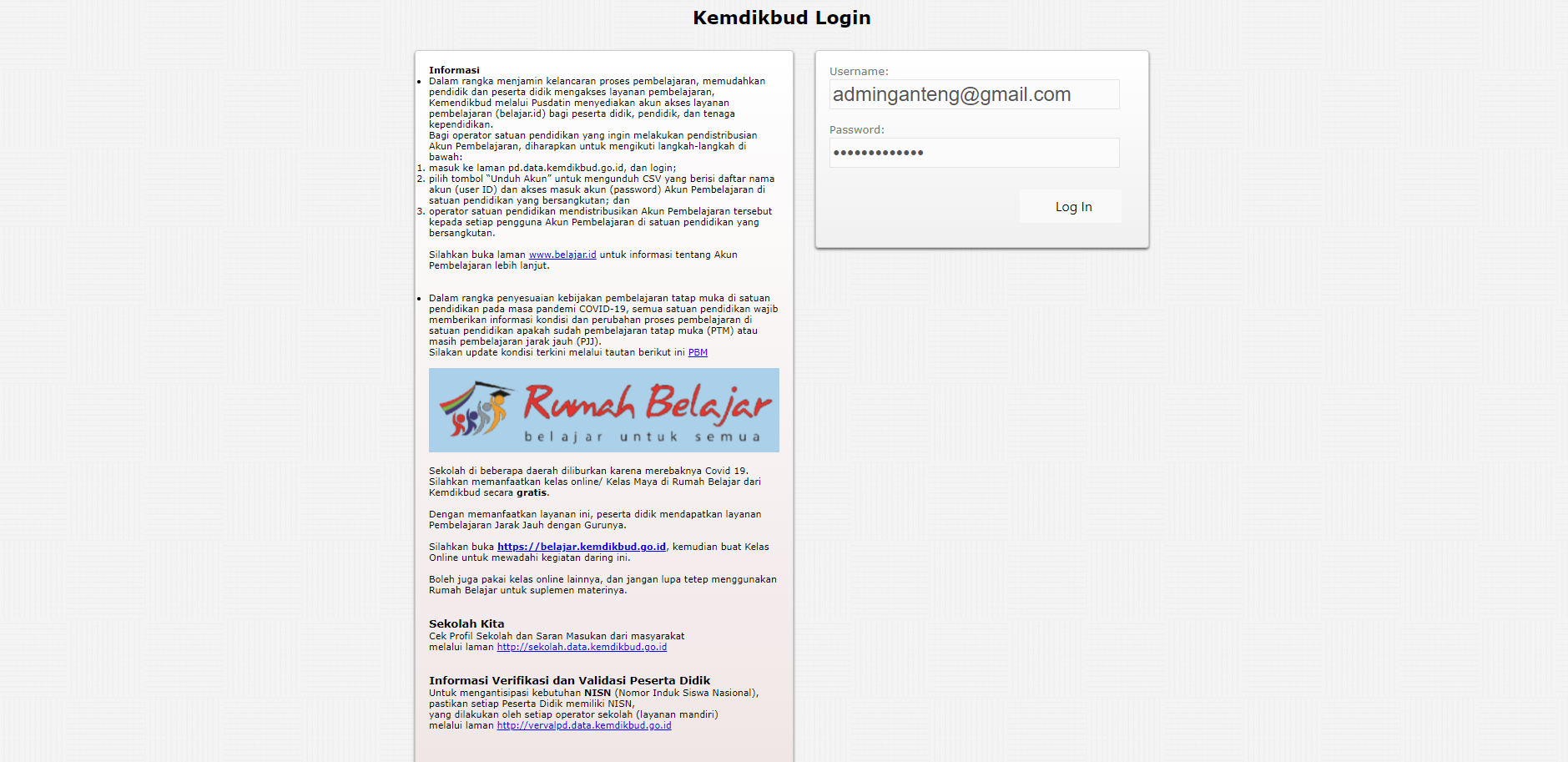 Login Verval GTK